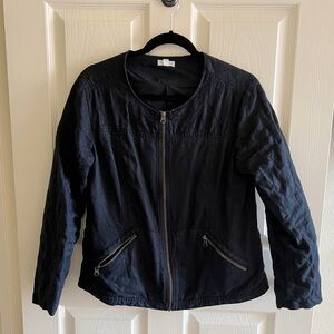 Garnet Hill linen jacket, black, size 6